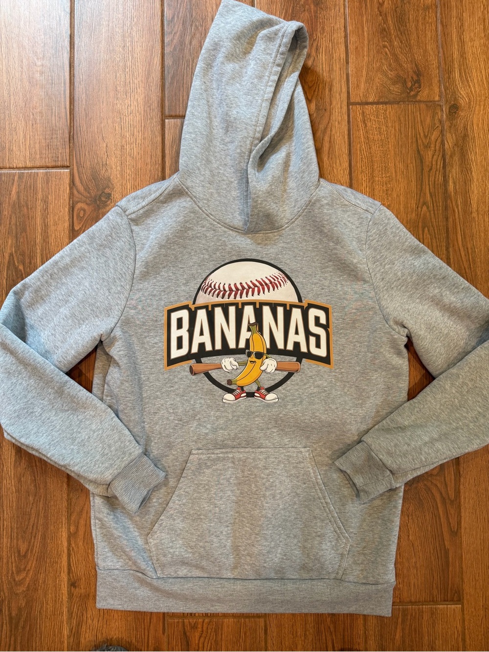 Savannah Bananas Graphic Baseball Hoodie - Gray / men’s small